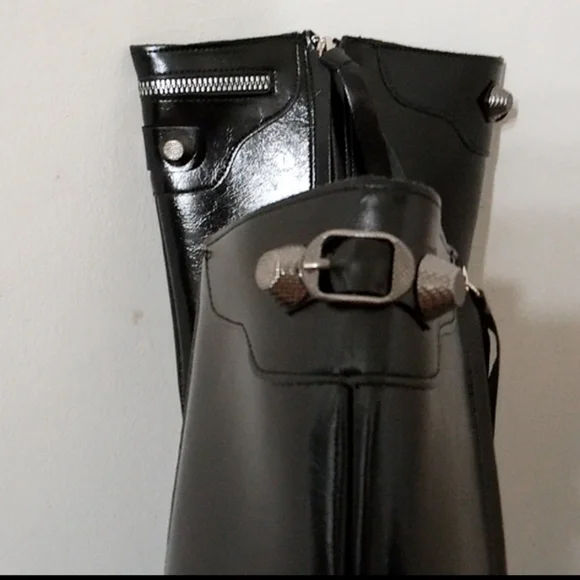 SALE🎁Brand New🎁FREE GIFT INCLUDED🎁 High Knee Heels Boots Zippers Tassel Metal - Picture 7 of 11